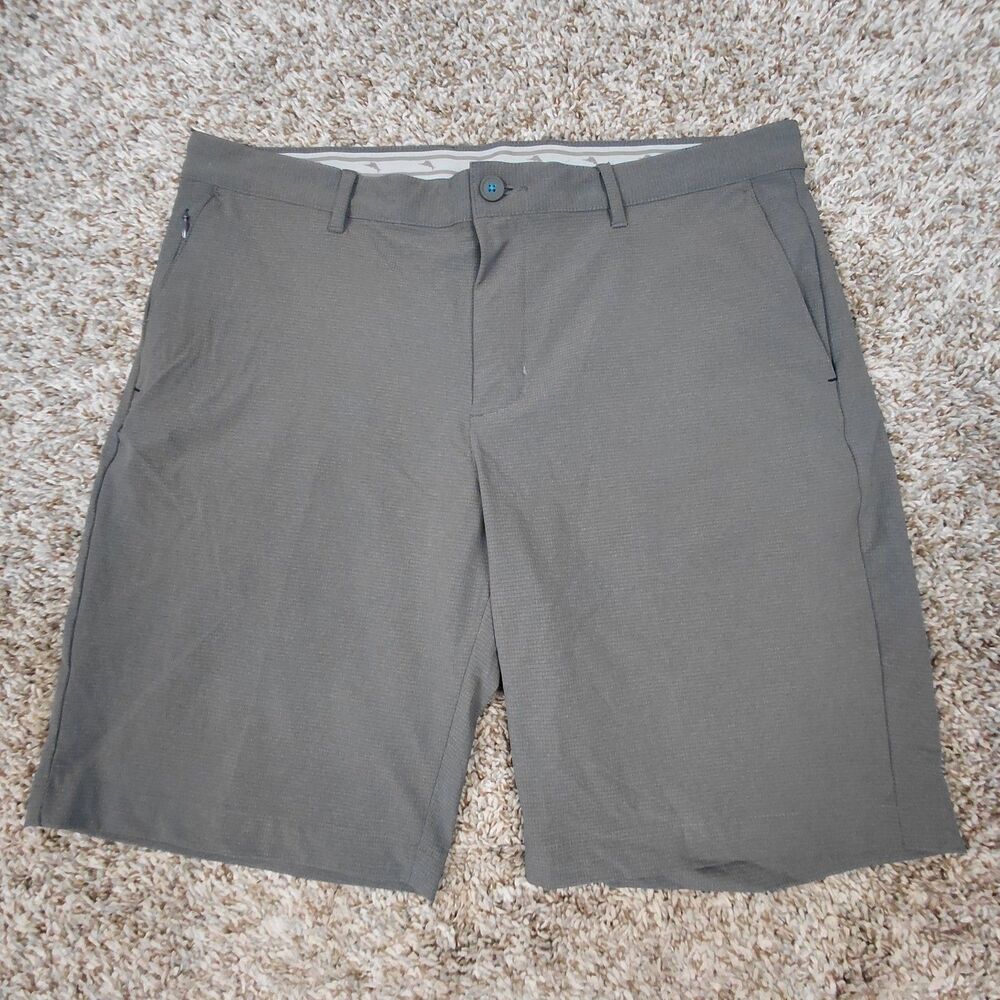 Tommy Bahama Xhip Shot 9" Golf Shorts Men 36 Grey Chino Performance Ripstop